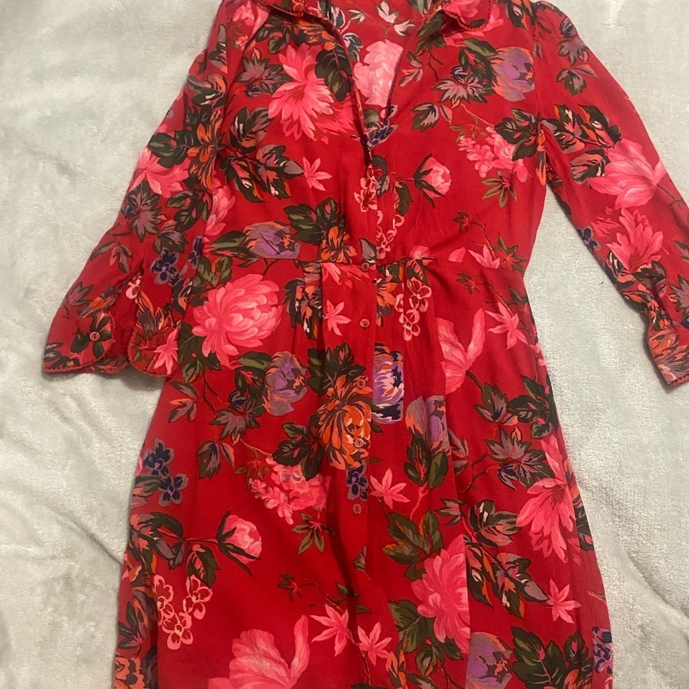 Zara Red Floral Mini Dress - Picture 9 of 10